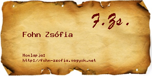 Fohn Zsófia névjegykártya