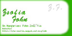 zsofia fohn business card